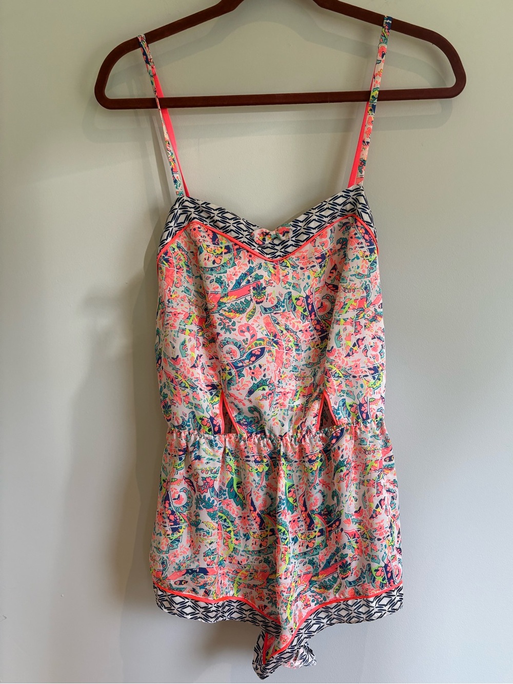 Victoria’s Secret Floral Romper Size M | Cutout Tie Back Summer Romper